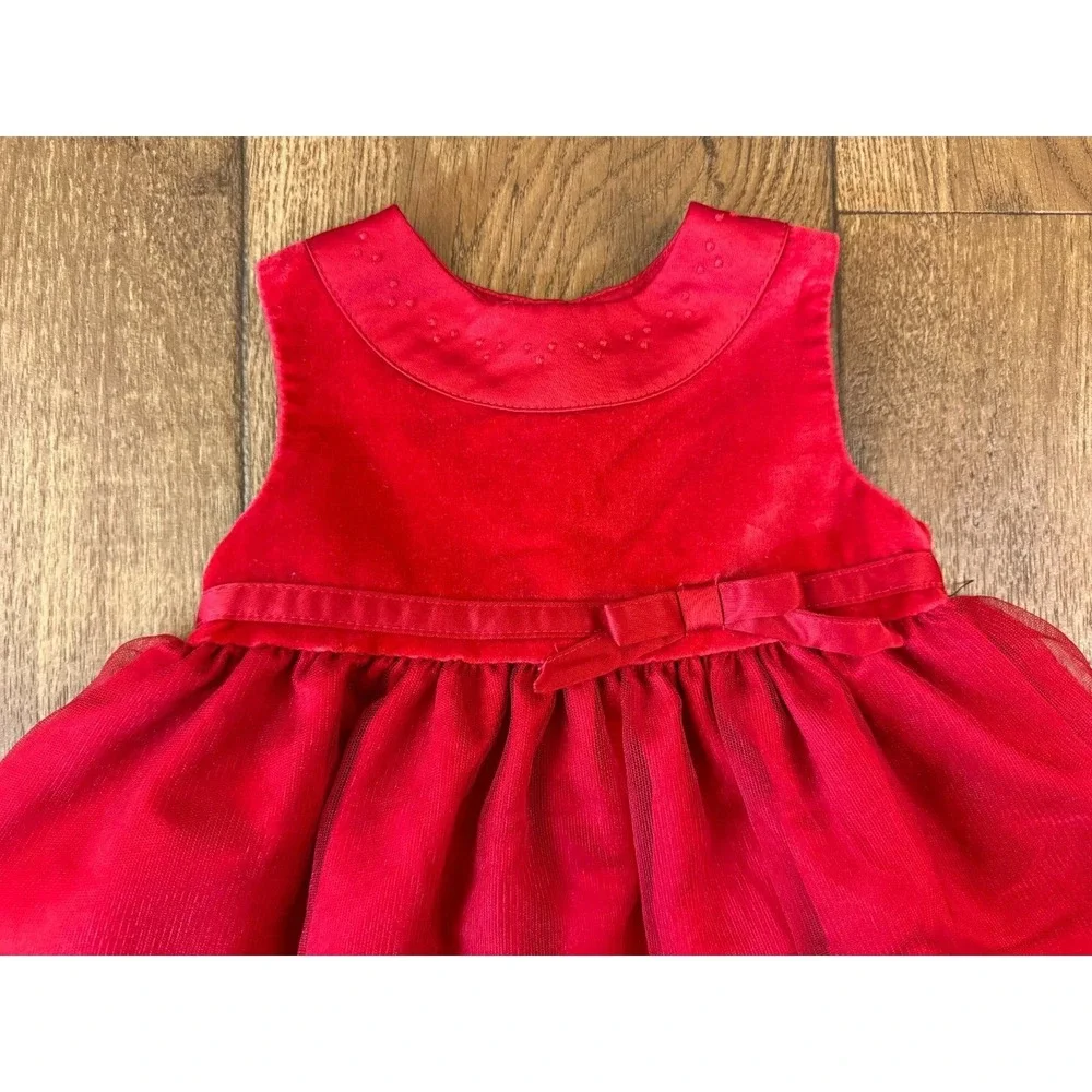 Carters Holiday Christmas‎ Dress Baby Girl 12 Months Red Sleeveless Bow Outfit